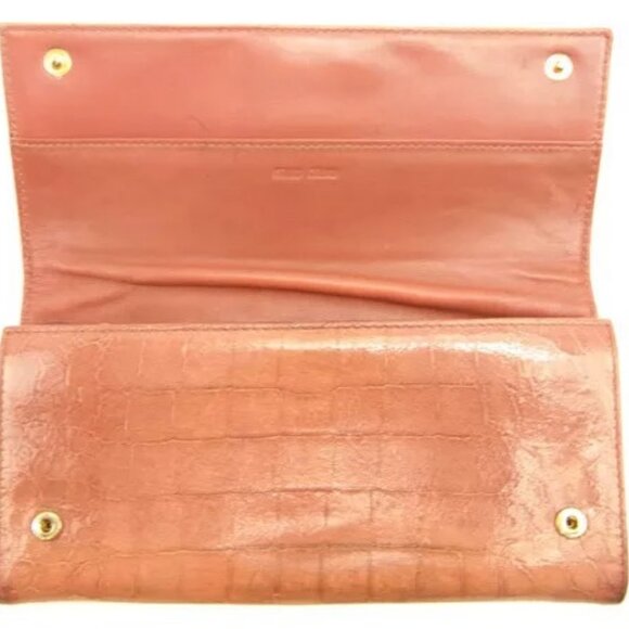 miumiu Wallet Purse Long Wallet Pink Gold Woman Authentic Used - Picture 7 of 14